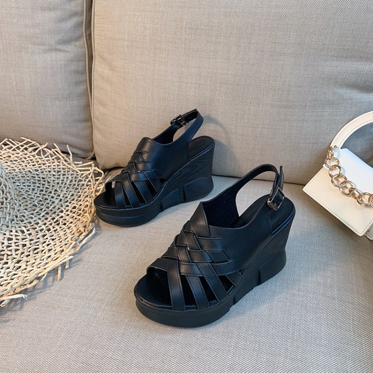 Women's High Heel Wedge Sandals with Ankle Strap - Style c.html