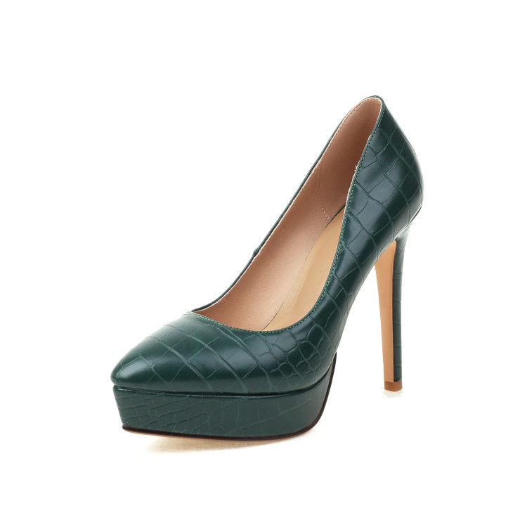 Women's Pointed Toe Stiletto High Heels with Floral Platform